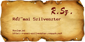 Rémai Szilveszter névjegykártya