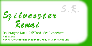 szilveszter remai business card